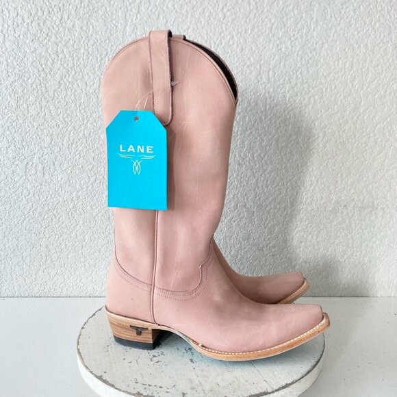 Lane EMMA JANE Womens Cowboy Boots 8 Pink Western Cowgirl Mid Calf Pointed Toe - Picture 2 of 11